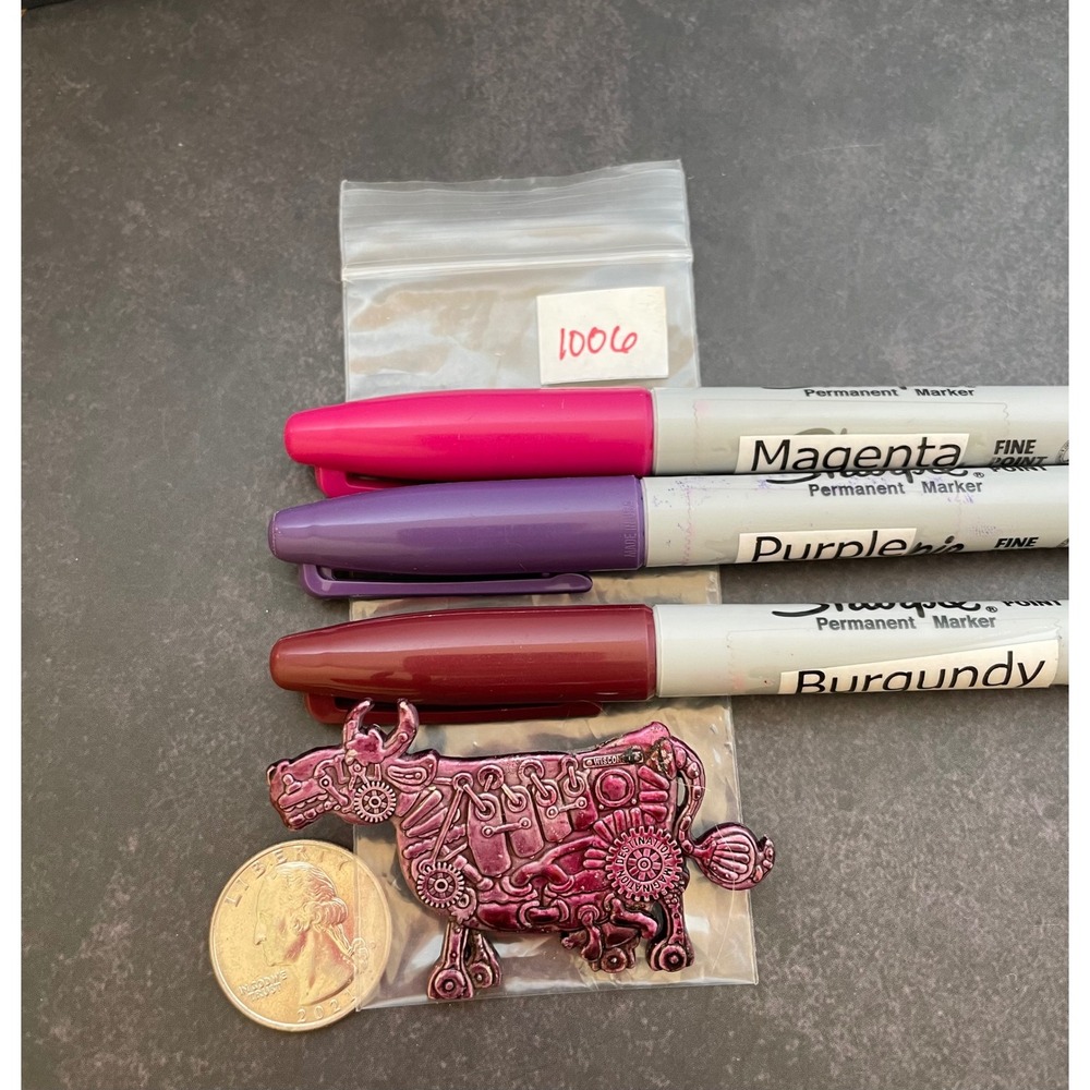 Destination Imagination Wisconsin Steampunk Cow Pin Light Purple Mechanical Gear